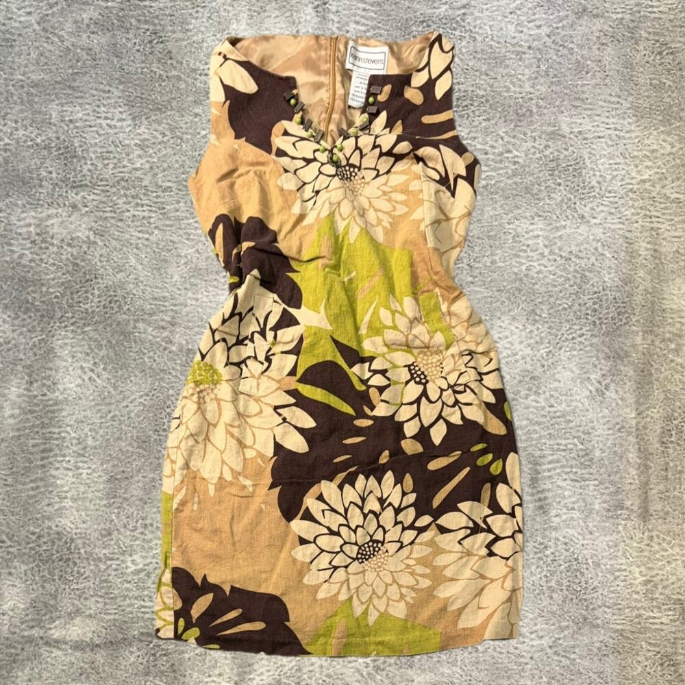 Vintage Linen Karin Stevens Floral Mini Dress